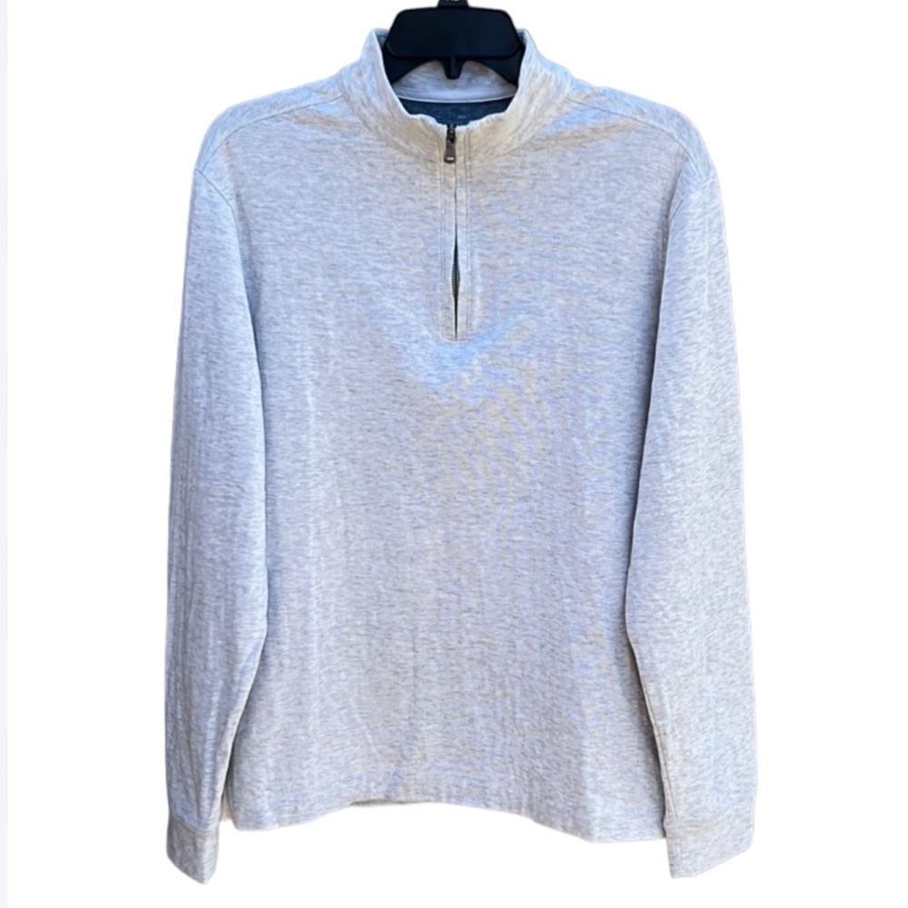 Hawker Rye Light Heather Gray Quarter Zip Pullover Top, Size Medium, Soft